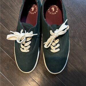 Ralph Lauren Forest Green Sneakers with Ivory Laces